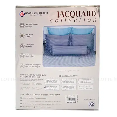 Bộ Drap Ngọc Hạnh Bedding Jacquard Collection 180x200x25cm (Giao Mẫu Ngẫu Nhiên)