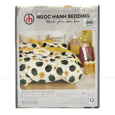 Bộ Drap Cotton Ngọc Hạnh Bedding 180 x 200 x 27cm