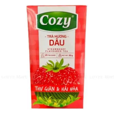 Trà Túi Lọc Cozy Hương Dâu Hộp 25 Gói x 2g