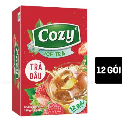 Trà Hòa Tan Cozy Ice Tea Vị Dâu 12 Gói x 15g