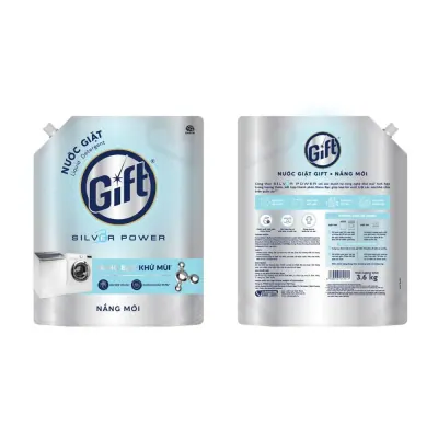 Nước Giặt Gift Hương Nắng Mới Cho Máy Giặt Cửa Trước và Cửa Trên Túi 3.6kg