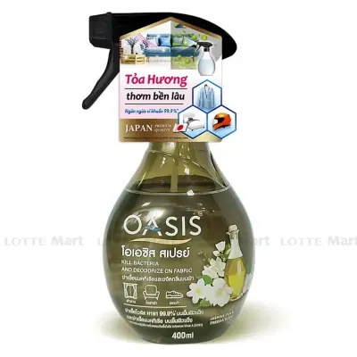 Xịt Khử Mùi và Ngăn Ngừa Vi Khuẩn Trên Vải Oasis Hương Trà Lài và Hoa Lan Chai 400ml