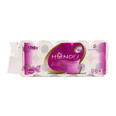 Giấy Vệ Sinh Hà Nội 3 Lớp 10 Cuộn Có Lõi