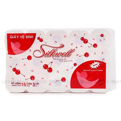 Lốc 15 Cuộn Giấy Vệ Sinh Silkwell 3 Lớp