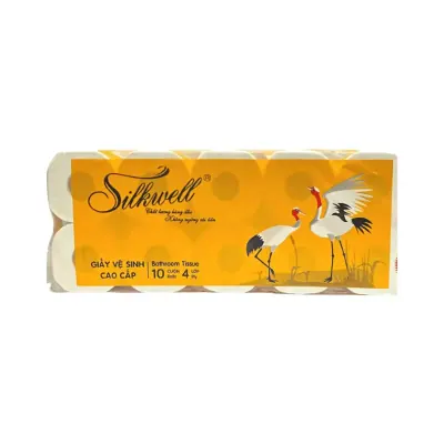 Lốc 10 Cuộn Giấy Vệ Sinh Silkwell 4 Lớp