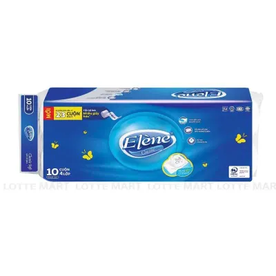 Lốc 10 Cuộn Giấy Vệ Sinh elene Không Lõi 4 Lớp