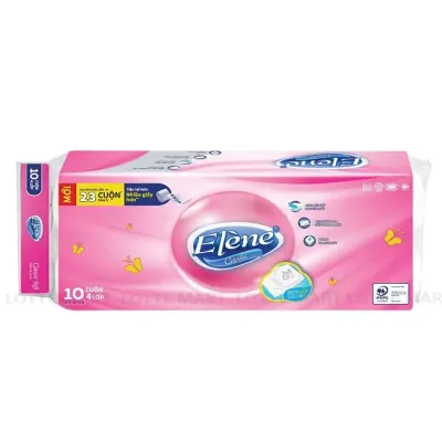 Lốc 10 Cuộn Giấy Vệ Sinh elene Hồng 4 Lớp