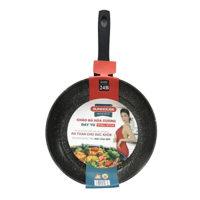 Chảo Không Dính Vân Đá Bếp Từ Sunhouse SFP24B 24cm
