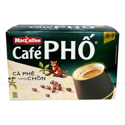 Cà Phê Hòa Tan MacCoffee Café Phố Hương Chồn (10 Gói x 16g)