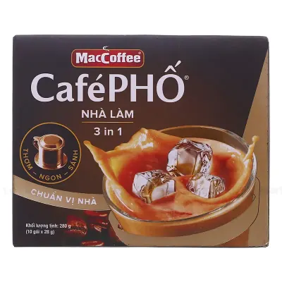 Cà Phê Sữa Maccoffee Café Phố Nhà Làm Hộp 280g (10 Gói x 28g)