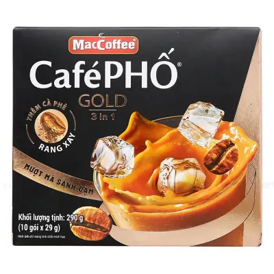 Cà Phê Hòa Tan Café Phố Gold 3in1 Hộp 290g (29g x 10 Gói)
