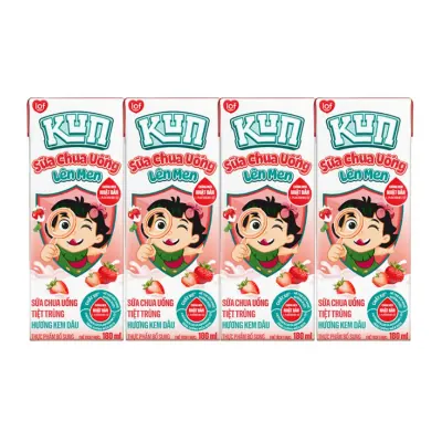 Sữa Chua Uống Lif Kun Dâu Lốc 4x180ml