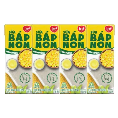 Lốc 4 Thức Uống Dinh Dưỡng Sữa Bắp Non Lof 180ml