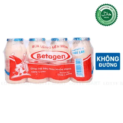 Lốc 4 Chai Sữa Chua Uống Betagen Hương Tự Nhiên 85ml