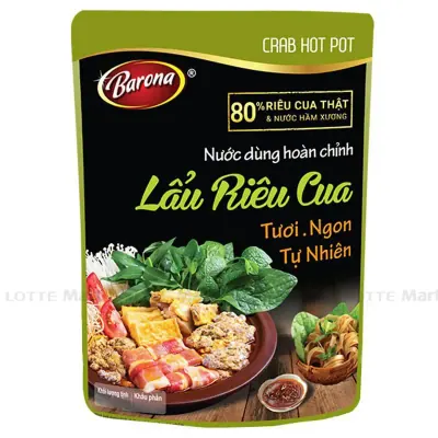 Nước Dùng Hoàn Chỉnh Barona Lẩu Riêu Cua Túi 230g