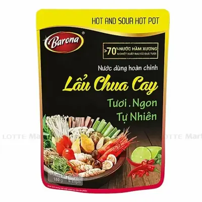 Nước Dùng Hoàn Chỉnh Barona Lẩu Chua Cay 180g