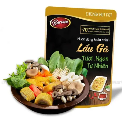 Nước Dùng Hoàn Chỉnh Barona Lẩu Gà Gói 140g