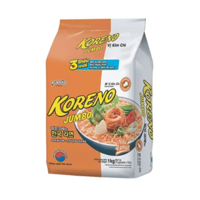 Mì Paldo Jumbo Koreno Vị Kim Chi Gói 1kg (10 Gói x 100g)