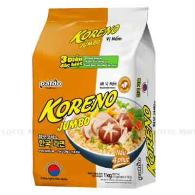 Mì Ăn Liền Koreno Jumbo Vị Nấm Gói 1kg (100g x 10 Gói)