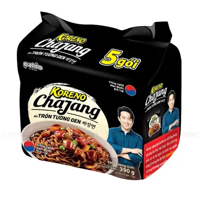 Lốc 5 Gói Mì Trộn Tương Đen Không Cay Koreno Chajang 78g