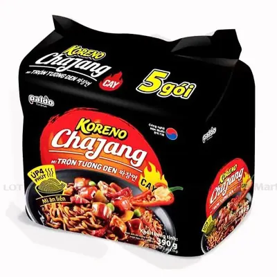 Lốc 5 Gói Mì Trộn Tương Đen Koreno Chajang Cay 78g/Gói