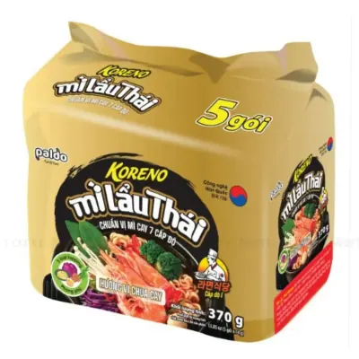 Lốc 5 Gói Mì Lẩu Thái Koreno Hương Vị Chua Cay 74g