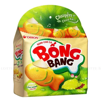 Bánh Cá Orion Bống Bang Mochi Cốm Xanh Đậu Đỏ Gói 145g