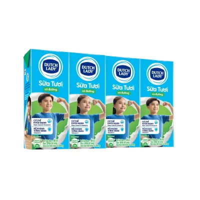 Lốc 4 Sữa Tiệt Trùng Dutch Lady Có Đường 180ml