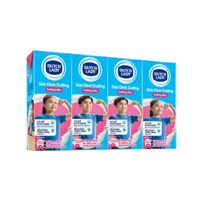 Lốc 4 Sữa Tiệt Trùng Dutch Lady Dâu 180ml
