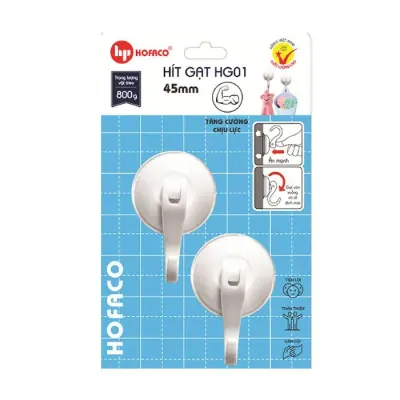 Móc Hít Gạt Nhựa HG01 – 45mm – 2 Cái