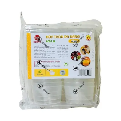 Hộp Nhựa Tròn Đa Năng FC01.H-60ml-20 Cái