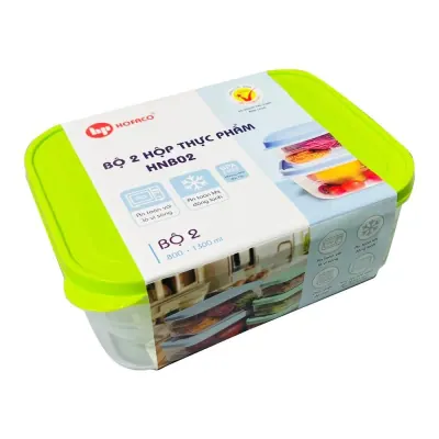 Bộ 2 Hộp Thực Phẩm Nhựa HNB02 (800-1300ml)