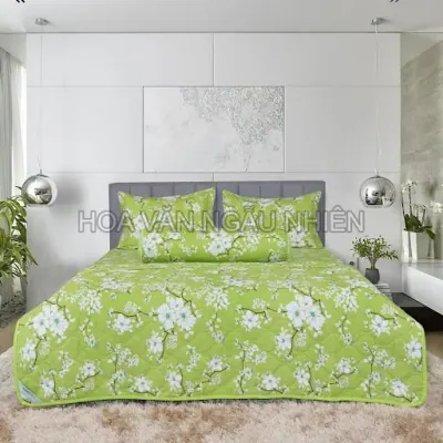 Bộ Chăn Drap Gối Hometex Bọc 180x200cm Cotton Hoa