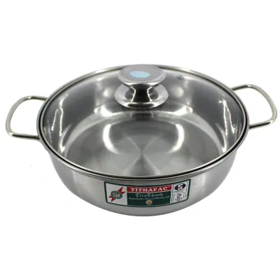 Nồi Inox 430 Nắp Kiếng Bếp Từ Tithafac 24cm
