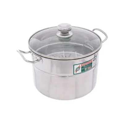 Nồi Xửng Inox 1D Nắp Kiếng Bếp Từ Tithafac 28cm