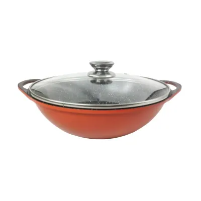 Chảo Hợp Kim Nhôm Vân Đá Nắp Kiếng Tithafac 24cm