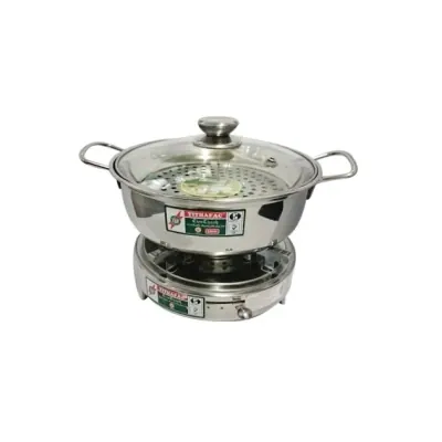Bộ Bếp Cồn Lẩu Inox Tithafac Có Vỉ 24cm
