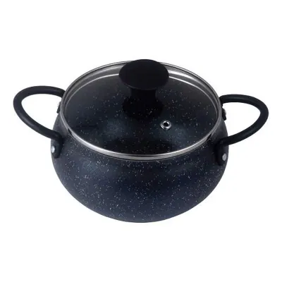 Nồi Niêu Hợp Kim Nhôm Nắp Kiếng Tithafac 16cm