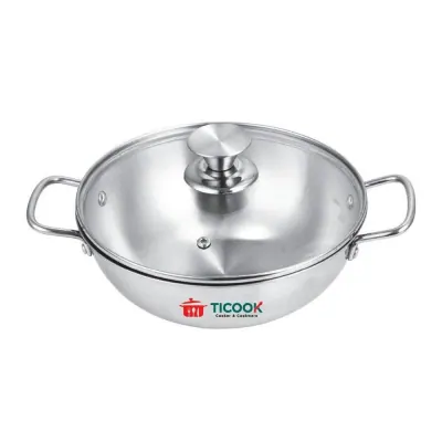 Chảo Lẩu Inox 304 3 Lớp Bếp Từ TiCook 24cm