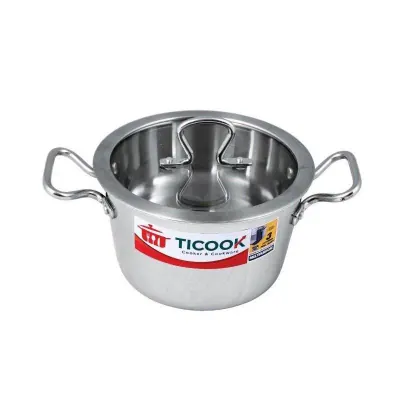Nồi Inox 304 3 Lớp Nắp Kính Bếp Từ RH TiCook 16cm