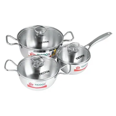 Bộ Nồi Quánh Inox 304 3 Lớp Đáy Từ TiCook