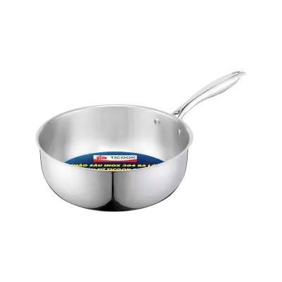 Chảo Sâu Inox 304 3 Lớp Bếp Từ TiCook Plus 24cm