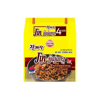 Lốc 4 Gói Mì Trộn Ottogi Jin Jjajang Xốt Tương Đen 135g