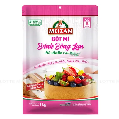 Bột Chuyên Dụng Dành Cho Bánh Bông Lan Meizan Hi-Ratio Cake Flour Gói 1kg