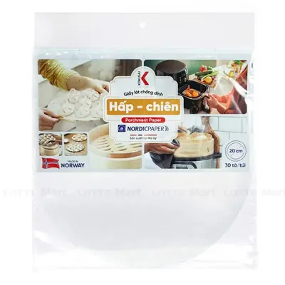 Giấy Lót Chống Dính Kokusai Hấp - Chiên Không Lỗ 30 Tờ 20cm