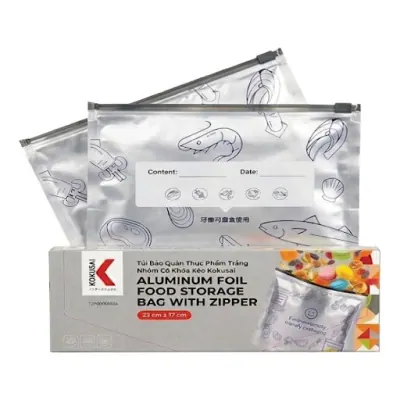 Túi Bảo Quản Thực Phẩm Tráng Nhôm Kokusai Có Khóa Kéo 23x17cm