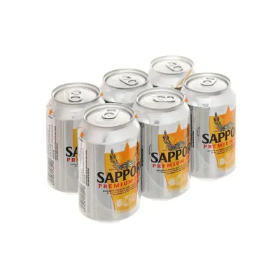 Lốc 6 Bia Sapporo Premium 330ml
