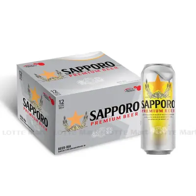 Thùng 12 Lon Bia Sapporo Premium 5% ABV 500ml