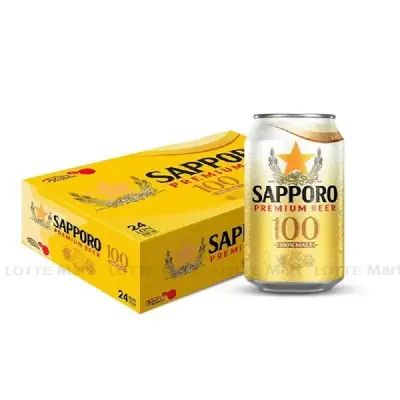 Thùng 24 Lon Bia Sapporo Premium 100% Malt 4.3% ABV 330ml