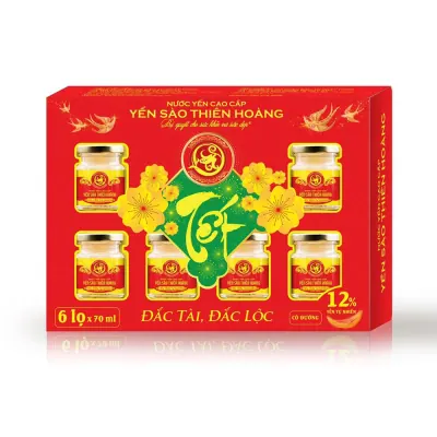 Nước Yến Cao Cấp Thiên Hoàng 12% (Hộp 6 Lọ x 70ml)